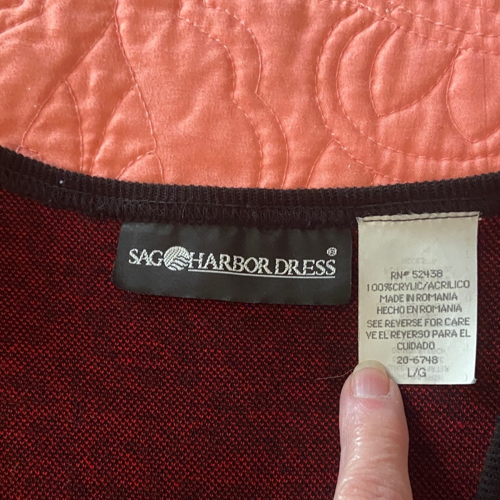 Sag Harbor Red and Black Animal Print Vest - Picture 5 of 5